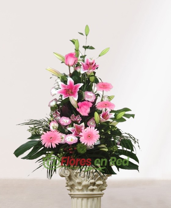 Centro de Flor en Altura Rosa