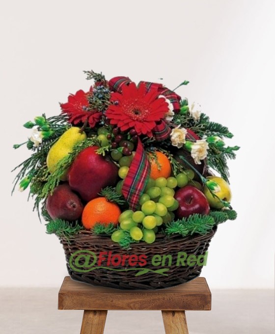 Cesta de Frutas y Gerberas