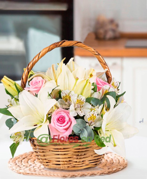 Cesta Flor Blanca