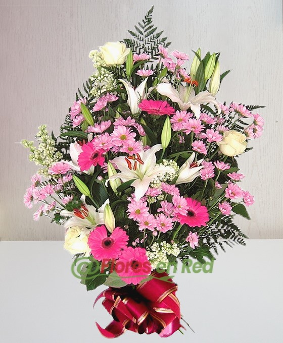 Ramo Funerario Tonos Rosados